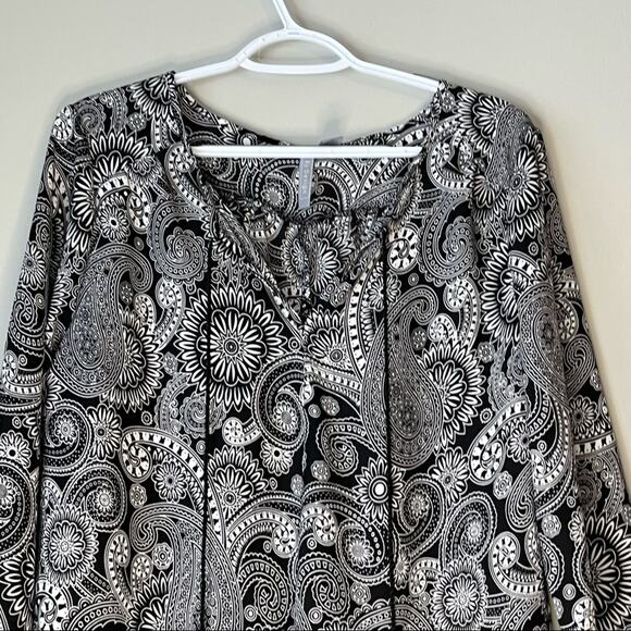 By Design Black & Pink Patterned Blouse Size L - Picture 3 of 12